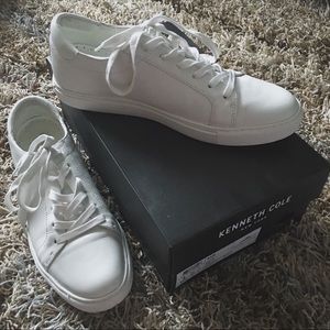 Kenneth Cole - All White Sneakers/Gold Accent